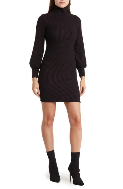 Tash And Sophie Turtle Neck Sweater Dress In Black