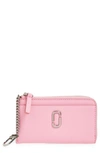 Marc Jacobs The J Marc Top Zip Card Case In Fluro Candy Pink