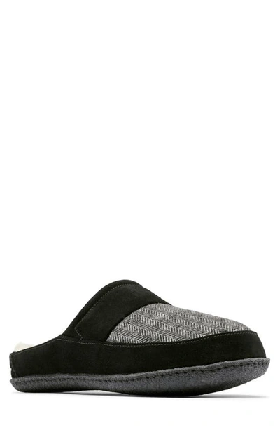 Sorel Falcon Ridge Ii Faux Fur Lined Scuff Slipper In Black/ Jet
