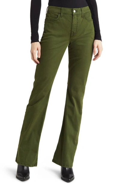 Jen7 By 7 For All Mankind Slim Bootcut Sateen Pants In Olive