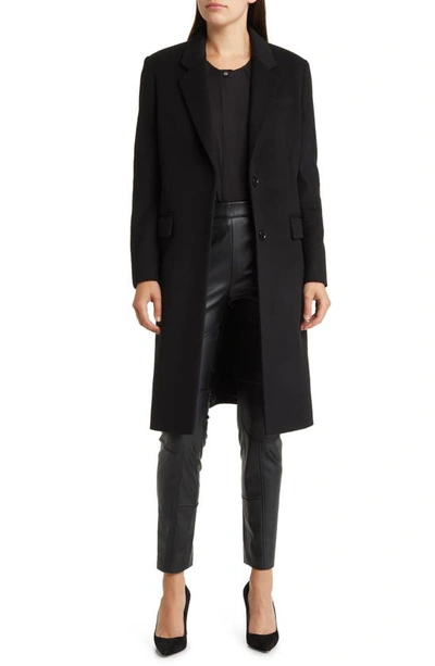 Hugo Boss Boss Catara Virgin Wool & Cashmere Coat In Black