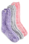 Ugg Leda Assorted 3-pack Sparkle Crew Socks In Meadow Grey Indigo