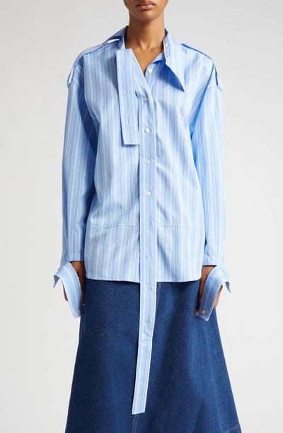Meryll Rogge Stripe Deconstructed Button-up Shirt In Striped Shirting