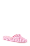 Patricia Green Zoe Gingham Quilted Slipper In Hot Pink