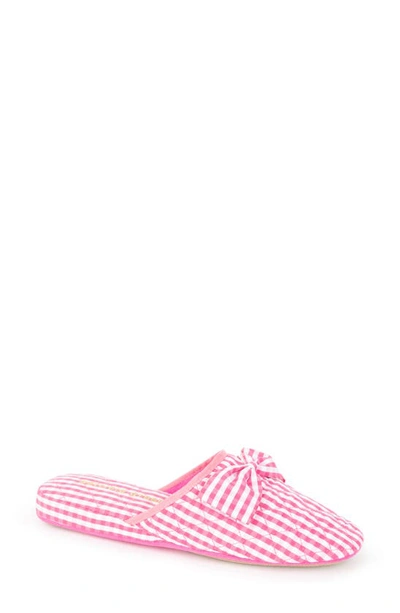 Patricia Green Zoe Gingham Quilted Slipper In Pink