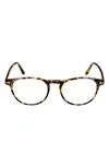 Tom Ford 51mm Round Blue Light Blocking Optical Glasses In Coloured Havana