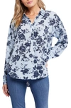 Nydj Becky Recycled Polyester Georgette Blouse In Multi