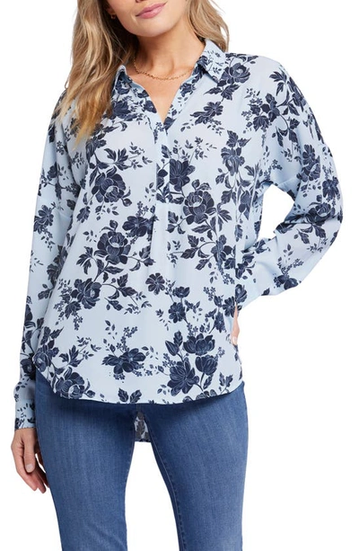 Nydj Becky Recycled Polyester Georgette Blouse In Multi