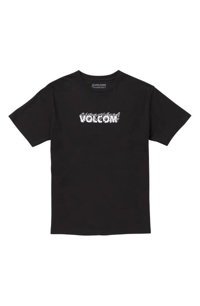 Volcom Kids' Firefight Cotton Graphic T-shirt In Black