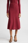 Zimmermann Lace Inset Paneled Knit Skirt In Burgundy