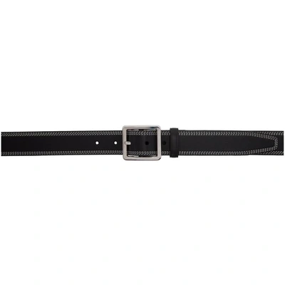 Loewe Black Formal Belt In 1341 - Black/palladi