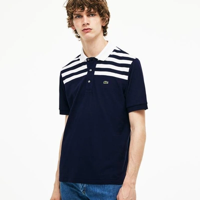 Lacoste Unisex L.12.12 85th Anniversary Limited Edition Piqué Polo In Navy Blue / White / Navy Blue