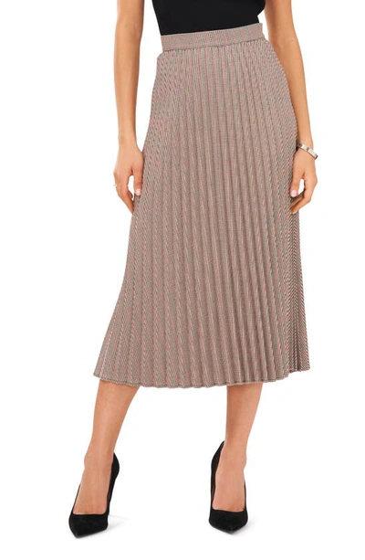 Halogen Dainty Plaid Pleated Midi Skirt In New Ivory