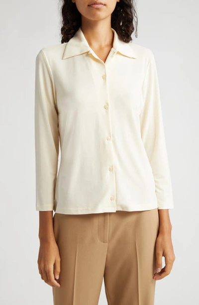 Vince Long Sleeve Button-up Shirt In Pale Sun Stone