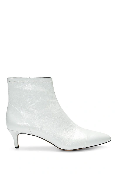 Rebecca Minkoff Siya Kitten Heel Leather Booties In White