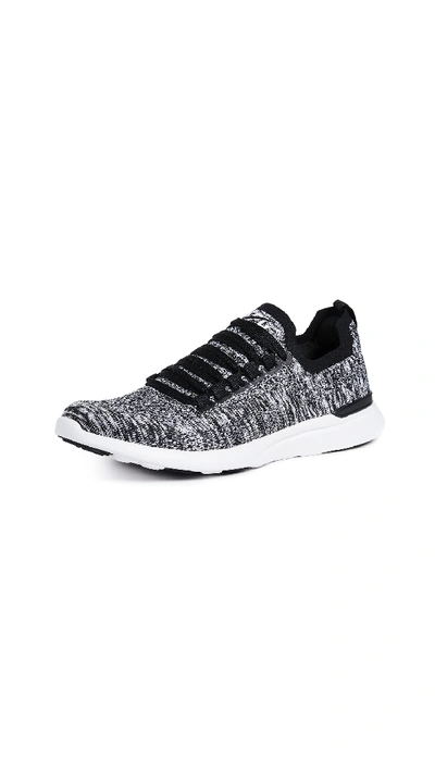 Apl Athletic Propulsion Labs Women's Techloom Breeze Knit Lace-up Sneakers In Black/white/melange