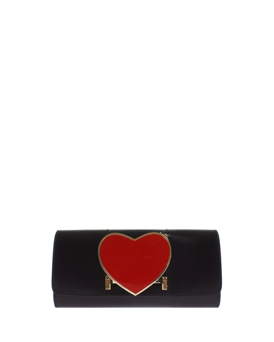Perrin Paris Heart Glove Clutch Bag In Black