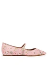 Tabitha Simmons Hermione Floral-jacquard Flats In Rose Pink