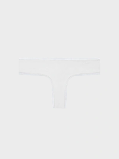 Donna Karan Litewear Mesh Trim Logo Hipster Brief In White