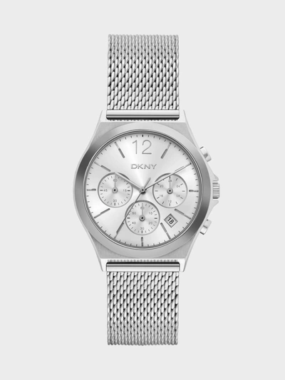 Donna Karan Parsons Stainless-steel Multifunction Watch In Silver