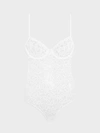 Donna Karan Classic Lace Underwire Bodysuit In White