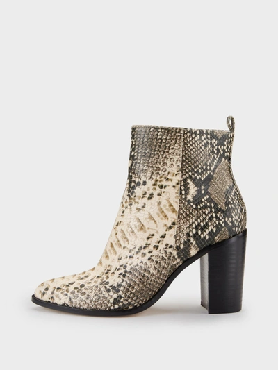 Donna Karan Houston Snake Print Ankle Boot In Natural