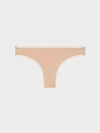 Donna Karan Litewear Mesh Trim Logo Bikini Brief In Gold Dust