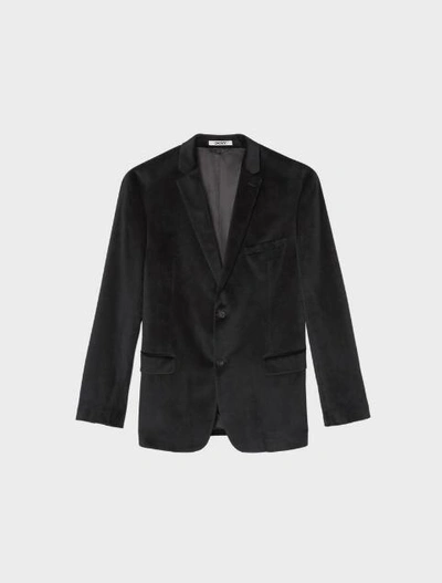 Donna Karan Velvet Jacket In Black/cream