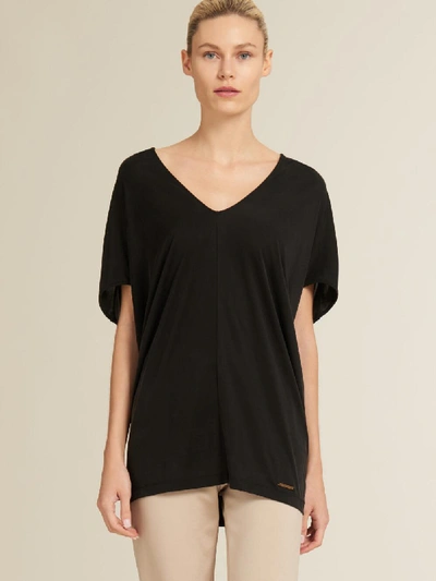 Donna Karan Women's Drapey V-neck Top - In Black