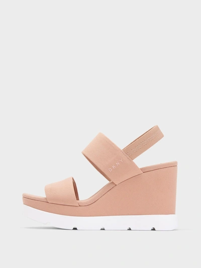 Donna Karan Cati Wedge Sandal In Dusty Rose