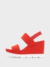Donna Karan Cati Wedge Sandal In Red