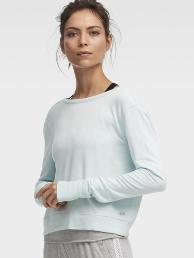 Donna Karan Pullover With V-back In Blue Glow