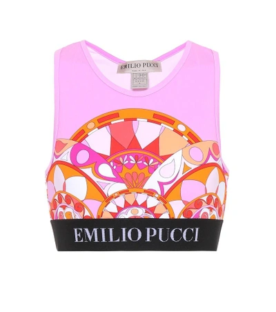 Emilio Pucci Beach Printed Sports Bra In Multicoloured