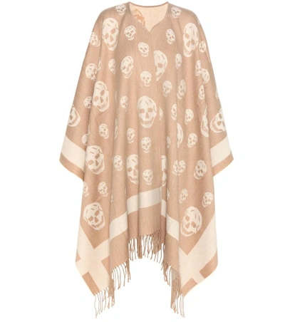 Alexander Mcqueen Wool And Cashmere Cape In Brown