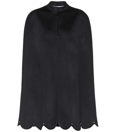 Valentino Wool And Cashmere Cape In Black