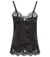 Dolce & Gabbana Silk Blend Lace Camisole In Black