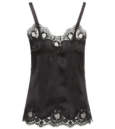 Dolce & Gabbana Silk Blend Lace Camisole In Black