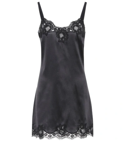 Dolce & Gabbana Silk Slip Dress In Black