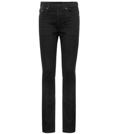 Saint Laurent High-waisted Skinny Jeans In Black