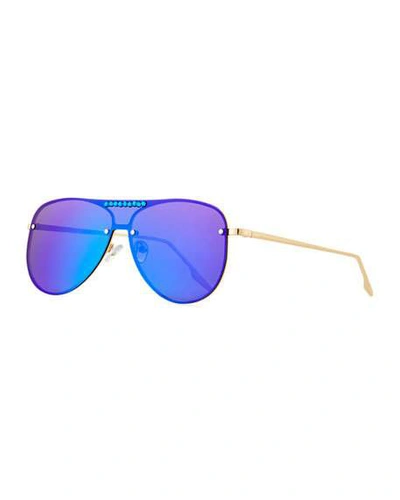 Bari Lynn Girls' Rainbow Mirrored Aviator Sunglasses In Multi