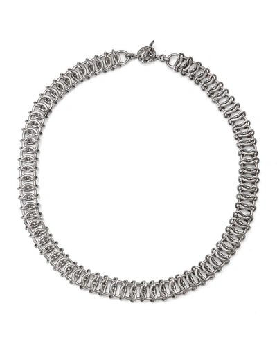 Stephen Dweck Silver Engraved Chain Mail Necklace