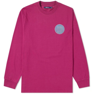 Thames Long Sleeve Infinity Plaque Tee In Pink