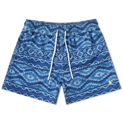 Polo Ralph Lauren Indigo Blanket Traveller Swim Short In Blue
