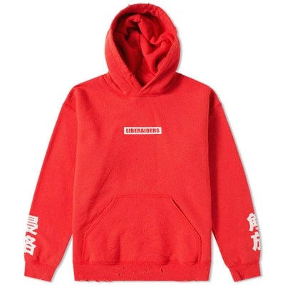 Liberaiders Box Logo Popover Hoody In Red