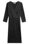 Max Mara 'sauna' Pleat Front Jersey Dress In Black