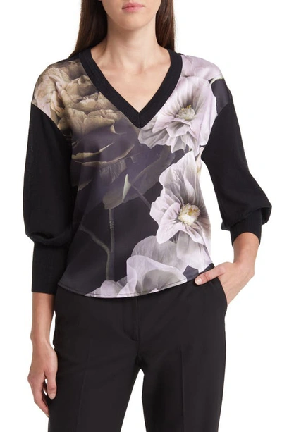 Ted Baker Hanaly High-low Sweater In Black