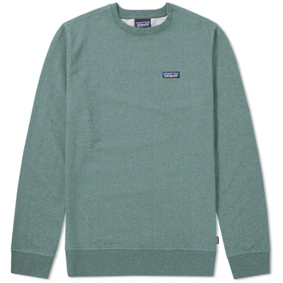 Patagonia P-6 Label Midweight Crew Sweat In Green