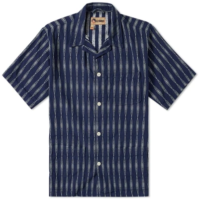 トップス NIGEL CABORN Lybro FRAKIES Shirt 48 Nigel Cabourn X Lybro Short Sleeve Frankie's Shirt In Blue
