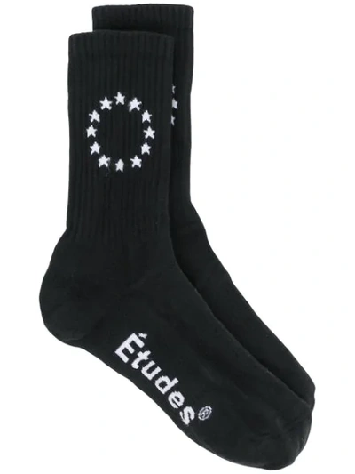 Etudes Studio Europa Embroidered Socks In Black