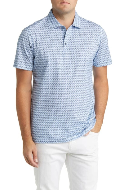 Bugatchi Victor Ooohcotton® Pixel Print Polo In Air Blue